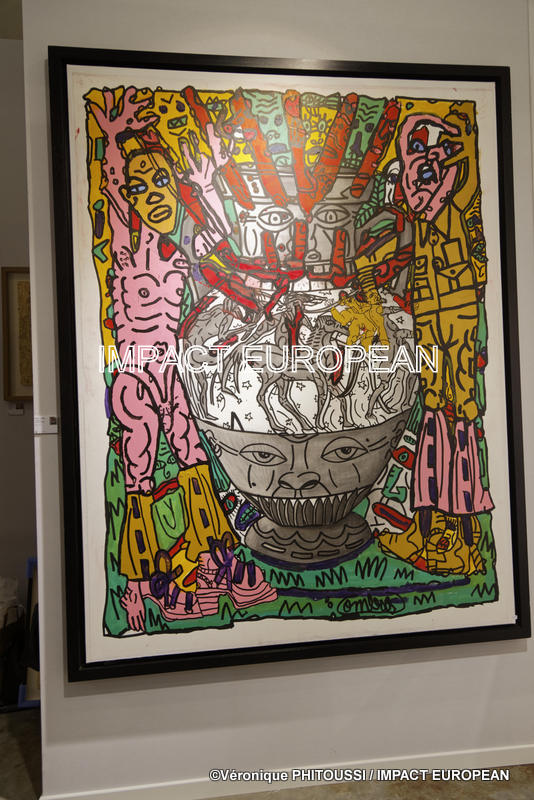 Robert Combas a exposé à Art Fair Art Paris le 3 avril 2019 à Paris, France