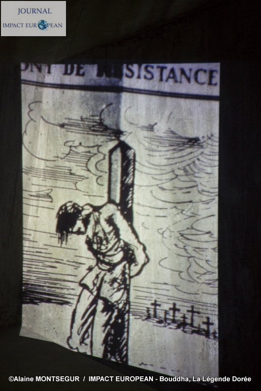 Une des images projetées sur les murs du monument de la résistance