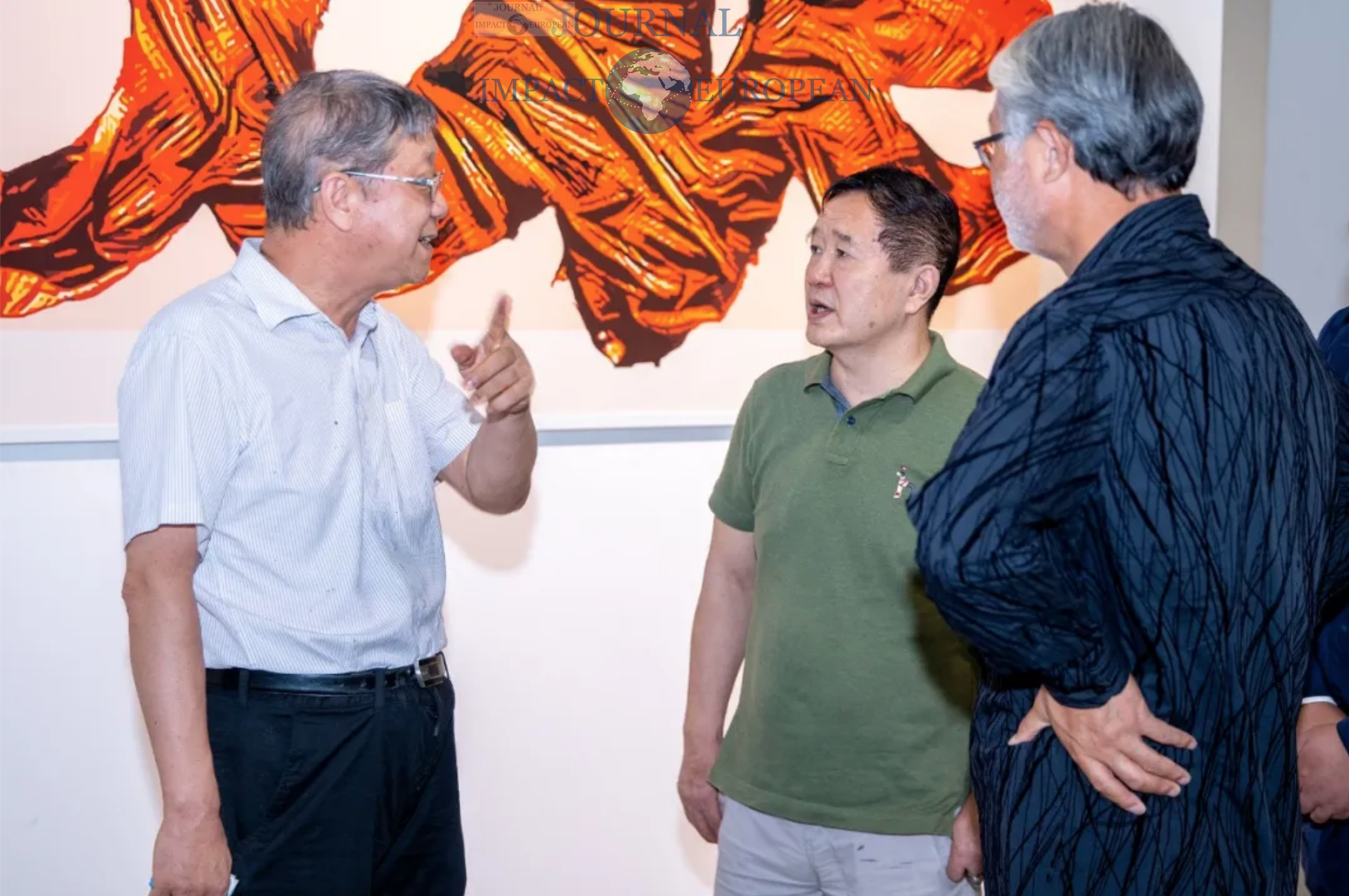 Shuang Ning (à gauche), Yishan (au milieu), Jia Tingfeng (à droite) pour un échange artistique