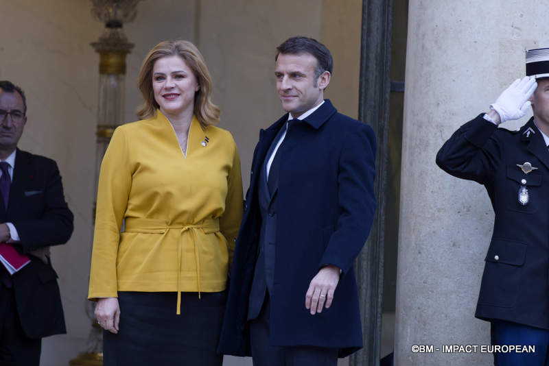 Evika Siliņa, Premier ministre de Lettonie et le président Emmanuel Macron