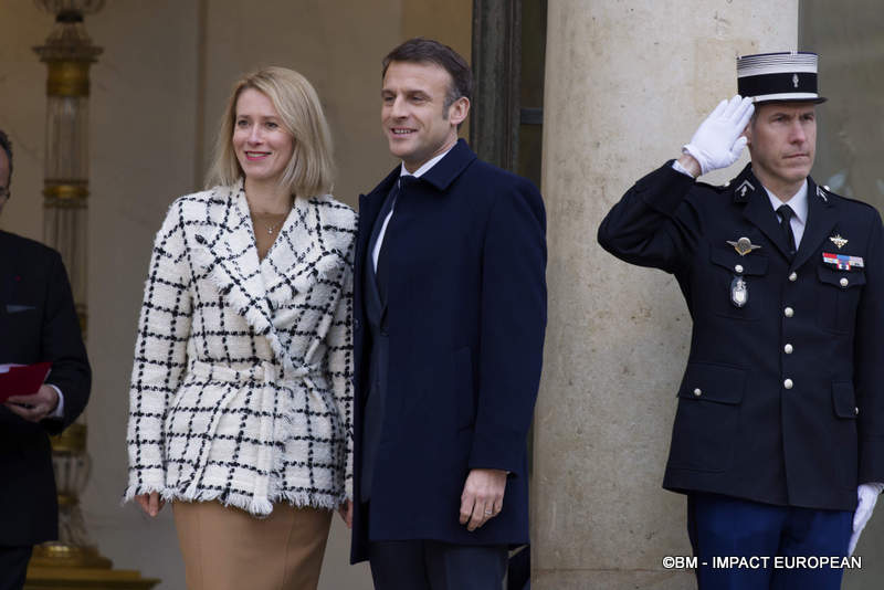 Kaja Kallas, Premier ministre d'Estonie et le président français Emmanuel Macron