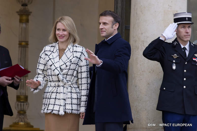 Kaja Kallas, Premier ministre d'Estonie et le président français Emmanuel Macron