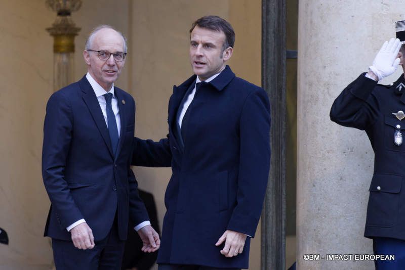 Le Premier ministre luxembourgeois, Luc Frieden et le président français Emmanuel Macron
