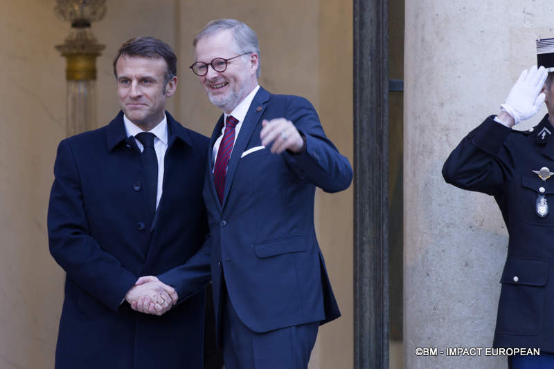 Le président français Emmanuel Macron et Petr Fiala, président du gouvernement de la République tchèque