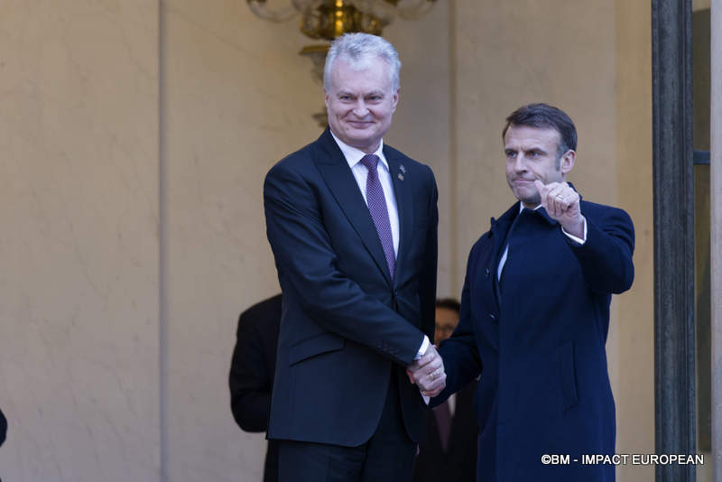 Le président de la république de Lituanie, Gitanas Nausėda et le président français Emmanuel Macron