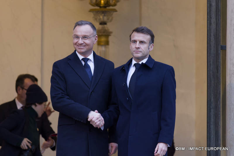 Le président polonais Andrzej Duda et le président français Emmanuel Macron