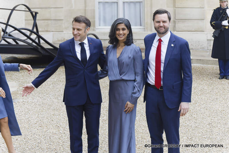 J David et Usha Vance reçu par  Emmanuel et Brigitte Macron