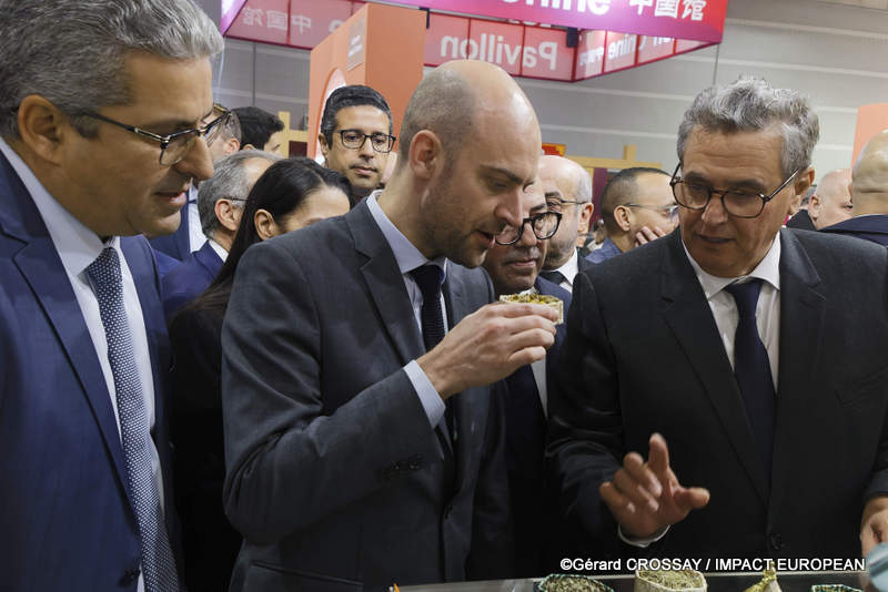 Aziz Akhannouch, Chef du gouvernement du Maroc et Jean-Noël Barrot, ministre de l'Europe et des Affaires Etrangères