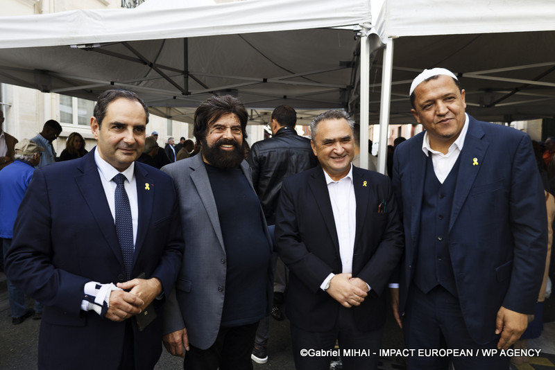 Élie Korchia, Marek Halter, l'ambassadeur d'Israël en France Joshua L. Zarka et l'imam Hassen Chalghoumi