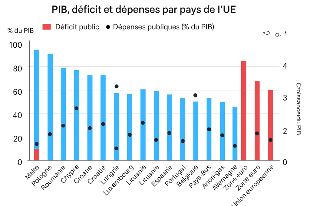Les écarts de croissance dans l’Union européenne en 2025
