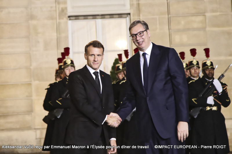 Rencontre entre Emmanuel Macron et Aleksandar Vučić au Palais de l’Élysée