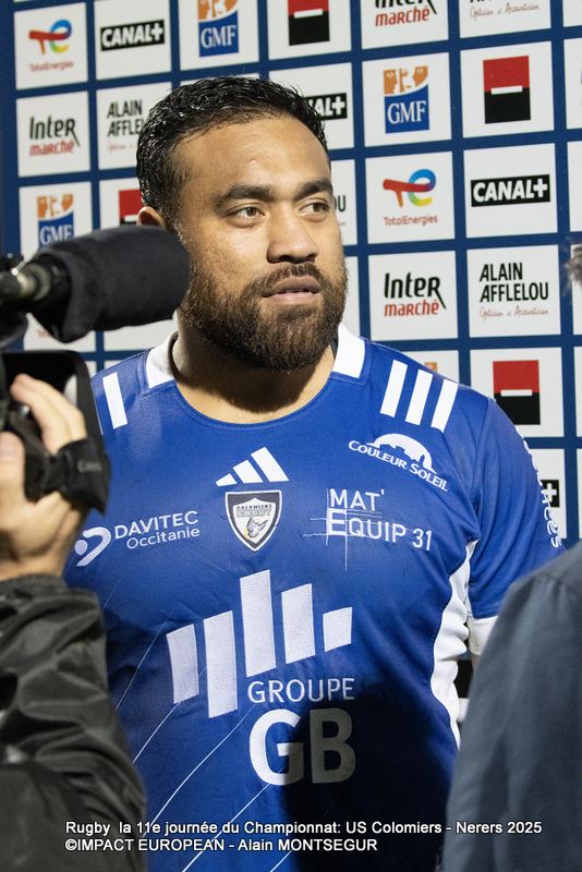 Caleb Timu, 3 ème ligne de Colomiers, élu meilleur joueur du match