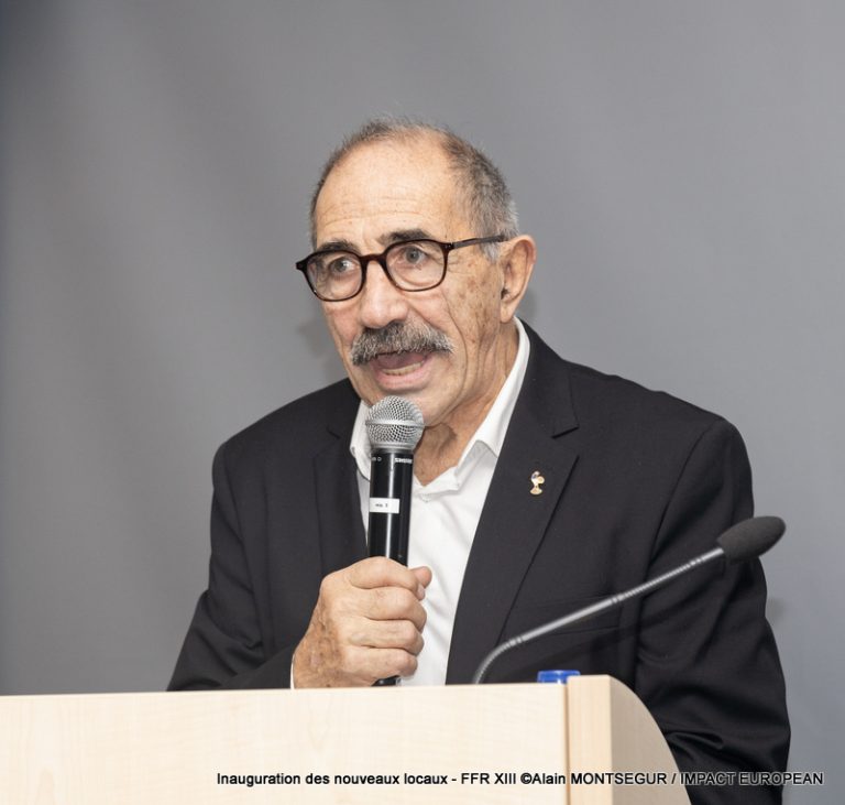 Dominique Baloup, président de la FFR XIII, lors de la conférence de presse