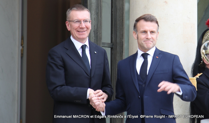 Visite du président letton Edgars Rinkēvičs à l’Élysée
