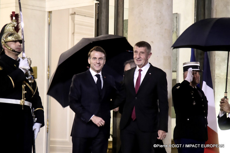 A27I0233Macron et Andrej Babis