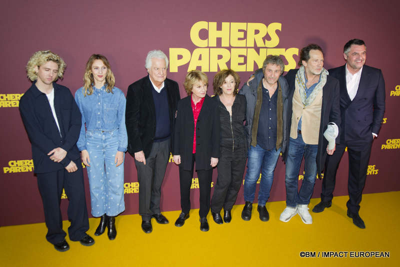 Thomas Solivérès, Pauline Clément,  André Dussollier, Miou-Miou, de son vrai nom Sylvette Herry, Armelle et Emmanuel Patron, Arnaud Ducret  à l’avant-première du film «Chers Parents »
