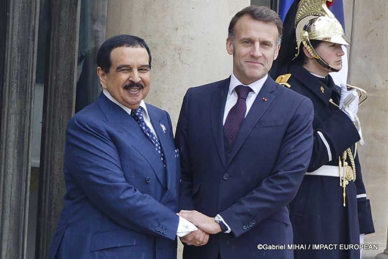 Emmanuel Macron et Sa Majesté Hamad bin Isa Al Khalifa, Roi de Bahreïn / His Majesty Hamad bin Isa Al Khalifa, King of Bahrain