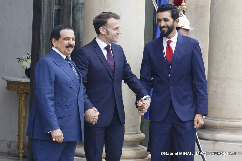 Emmanuel Macron et Sa Majesté Hamad bin Isa Al Khalifa, Roi de Bahreïn / His Majesty Hamad bin Isa Al Khalifa, King of Bahrain