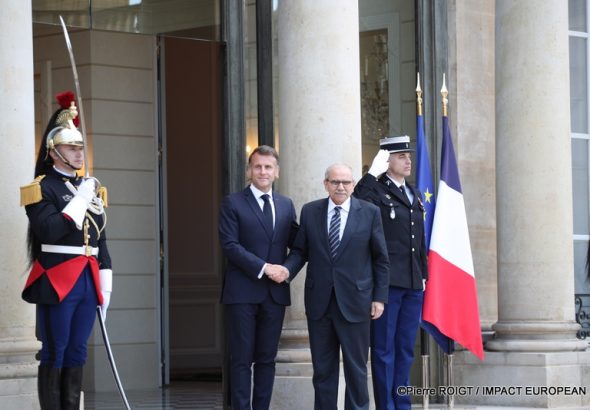 Emmanuel MACRON et  Nawaf Salam, Premier ministre de la République libanaise