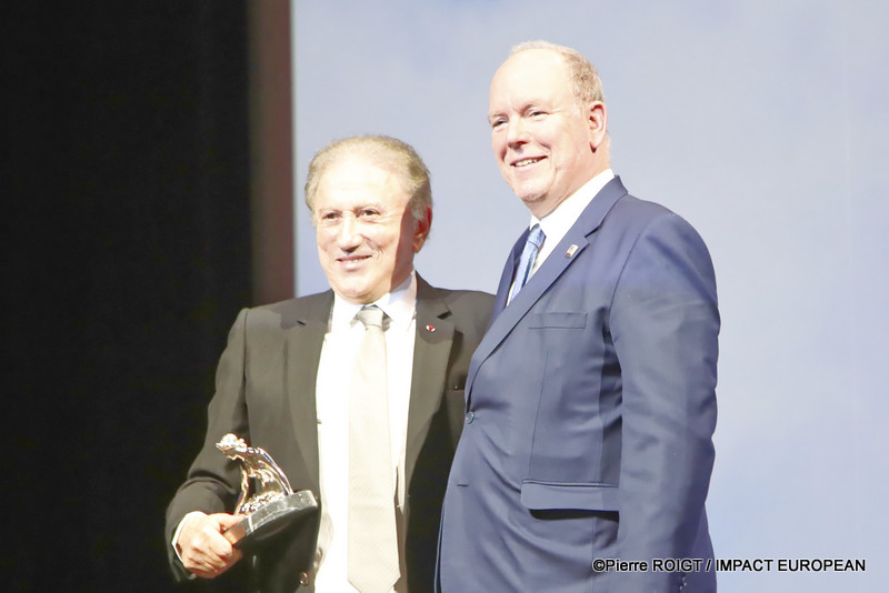 Albert II de Monaco et Michel Drucker, le 12 juin 2026, au 65 e Festival de télévision de Monte-Carlo.