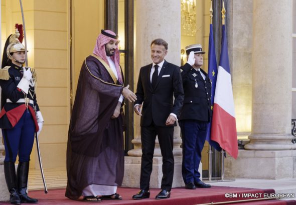 Emmanuel Macron et Mohammed ben Salmane lors de la visite officielle à Paris en août 2026