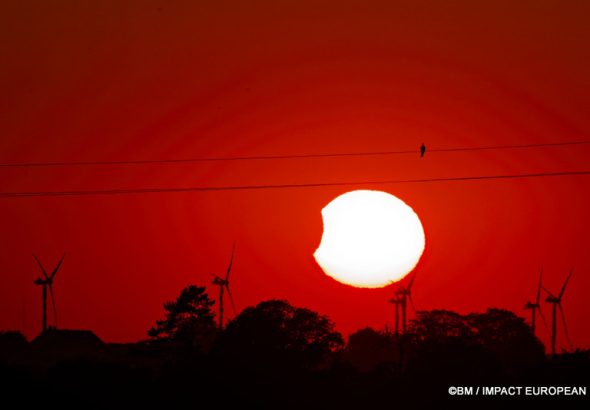 Éclipse solaire du 12 août 2026 au coucher du Soleil