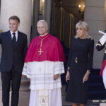 Le pape Léon XIV lors de la cérémonie officielle au palais de l’Élysée à Paris, le 25 septembre 2026